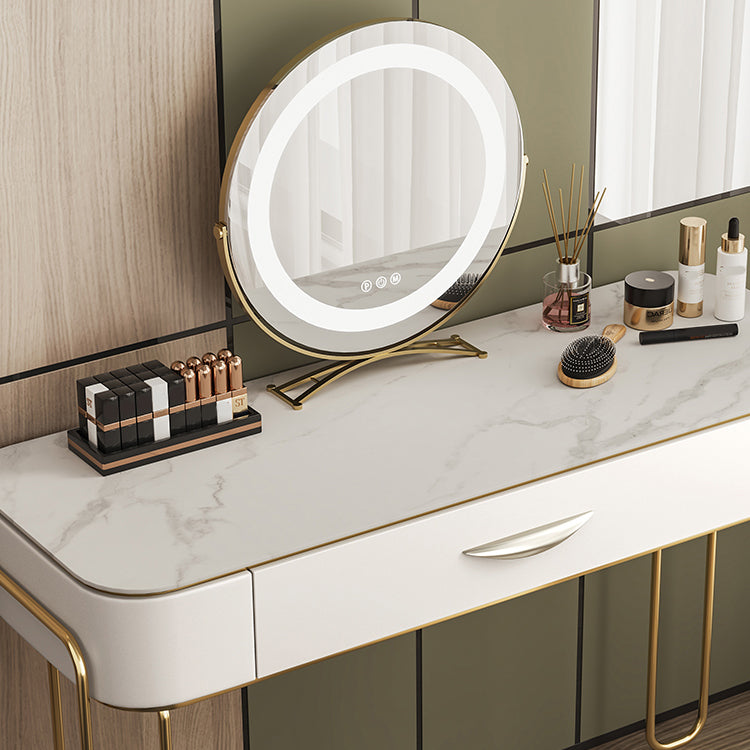 Schiefer -Top -Waschtisch -Schminktisch Set Glam Holz Make -up Eitelkeits -Set