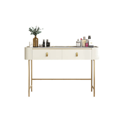 スレートトップ、ベージュバニティドレッシングテーブル付きのグラスメイクカウンター