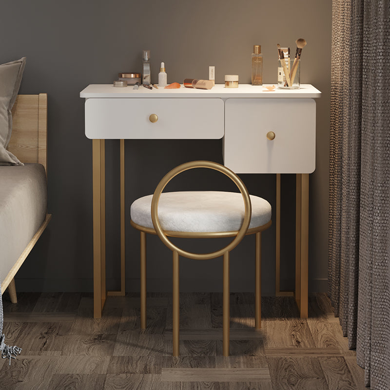 モダンなバニティメイクアップテーブルセットダブルドロワードレッシングテーブル