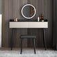 Contemporary Makeup Vanity Desk 2-Drawer Vanity Dressing Table with Slate Top