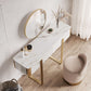 Glam Slate Top Vanity Table 2-Drawer Vanity Dressing Table Set Clearhalo 'Bedroom Furniture' 'furn' 'furn_makeup_vanities' 'Furniture' 'Makeup Vanities' 'makeup_vanities' 5703224