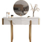 Glam Slate Top Vanity Table 2-Drawer Vanity Dressing Table Set Clearhalo 'Bedroom Furniture' 'furn' 'furn_makeup_vanities' 'Furniture' 'Makeup Vanities' 'makeup_vanities' 5703227
