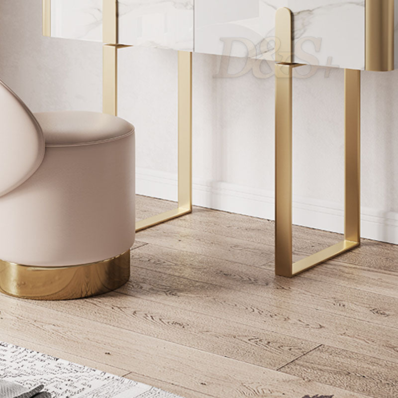 Glam Slate Top Vanity Table 2-Drawer Vanity Dressing Table Set Clearhalo 'Bedroom Furniture' 'furn' 'furn_makeup_vanities' 'Furniture' 'Makeup Vanities' 'makeup_vanities' 5703231