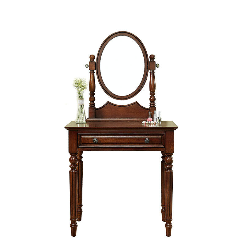Solid Wood Vanity Makeup Table Set Traditional 1 Drawer Dressing Table