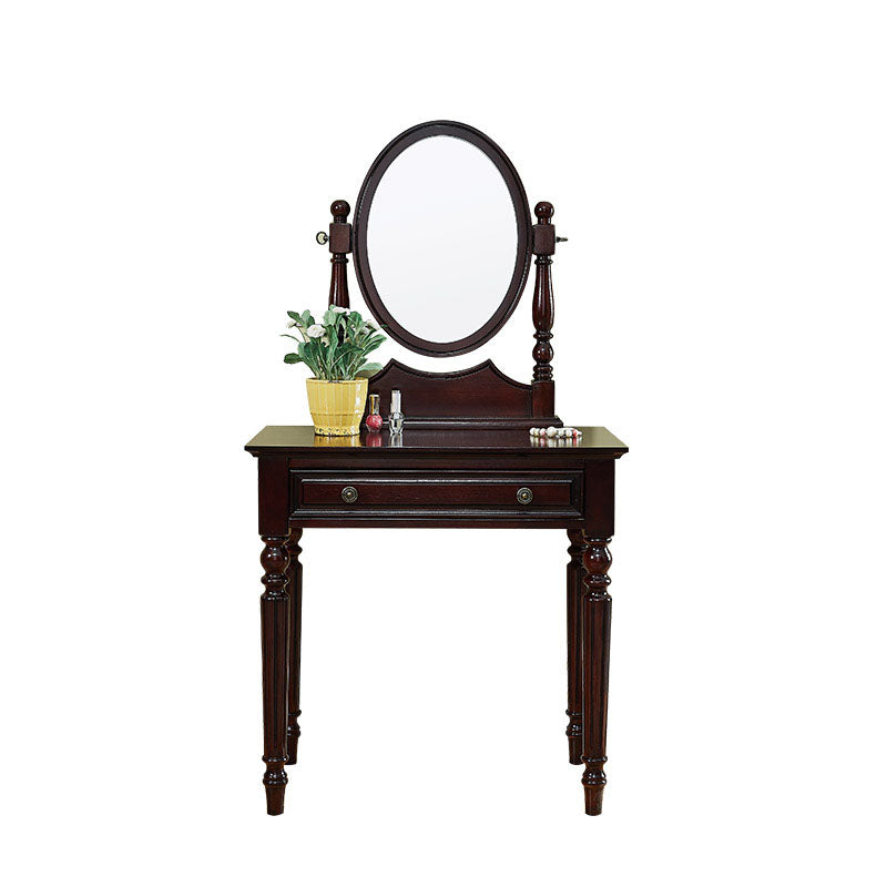 Solid Wood Vanity Makeup Table Set Traditional 1 Drawer Dressing Table