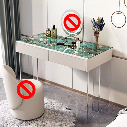 Contemporary 2-Drawer Vanity Dressing Table Slate Top Make-up Vanity