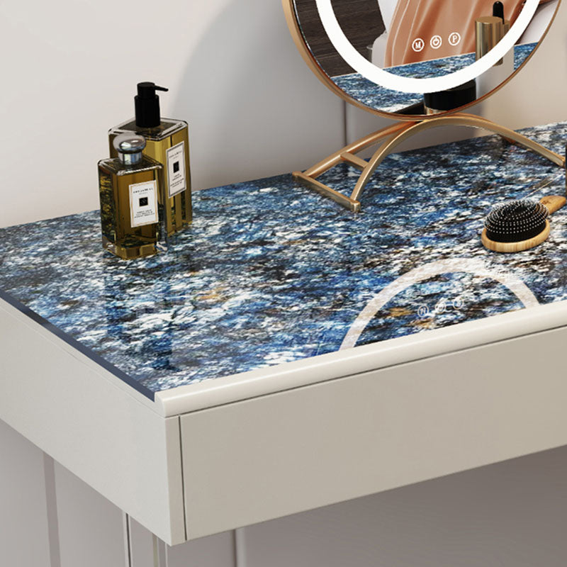 Contemporary 2-Drawer Vanity Dressing Table Slate Top Make-up Vanity