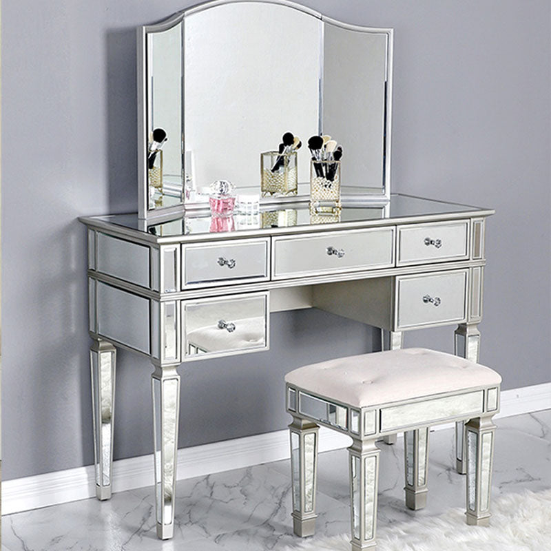 Massivholz Waschtisch Spedition zeitgenössische Make -up -Theke mit Schubladen