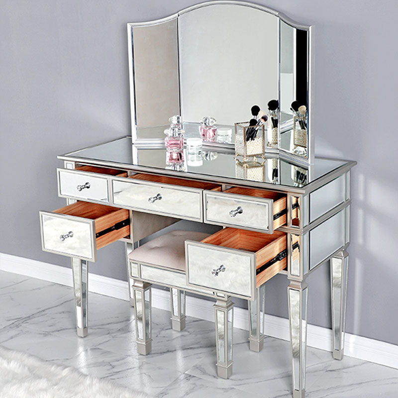 Massivholz Waschtisch Spedition zeitgenössische Make -up -Theke mit Schubladen