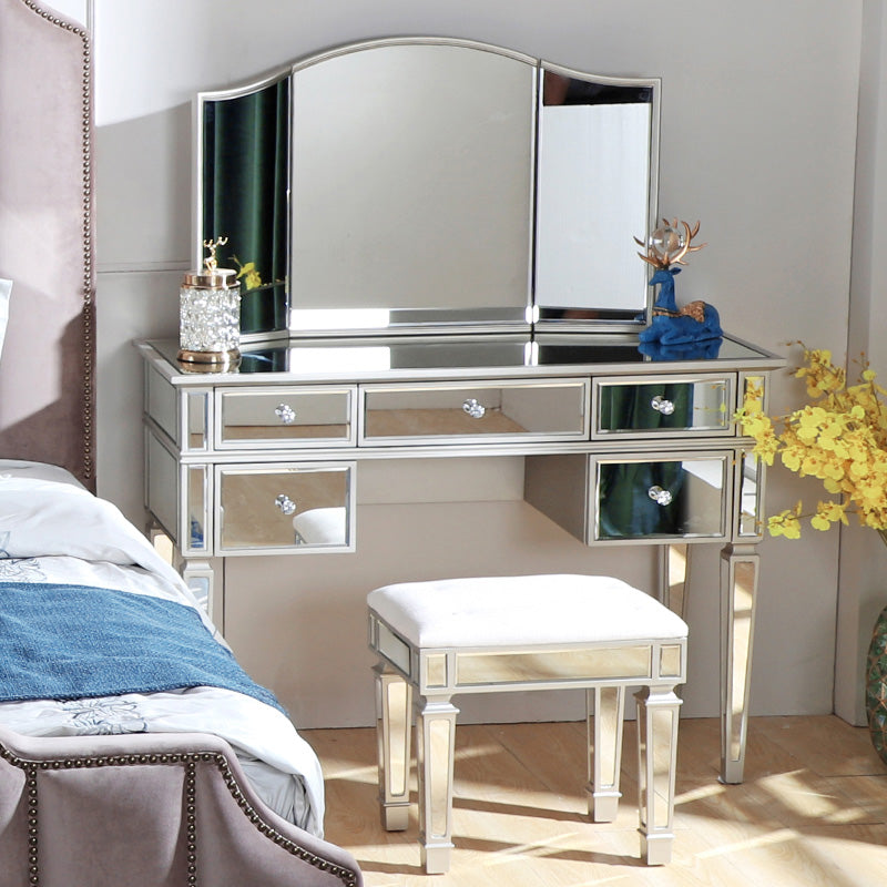 Massivholz Waschtisch Spedition zeitgenössische Make -up -Theke mit Schubladen