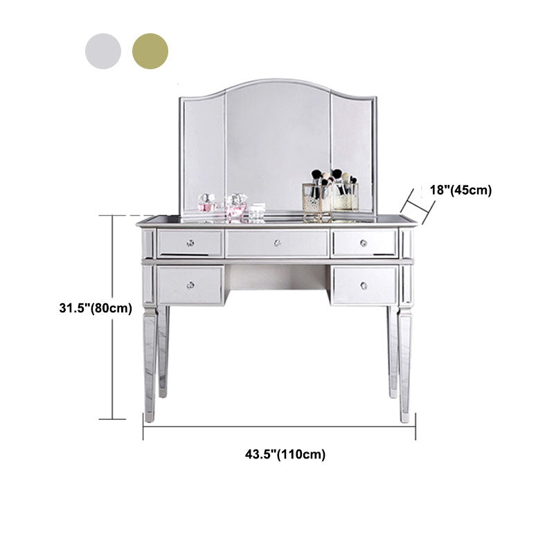 Massivholz Waschtisch Spedition zeitgenössische Make -up -Theke mit Schubladen