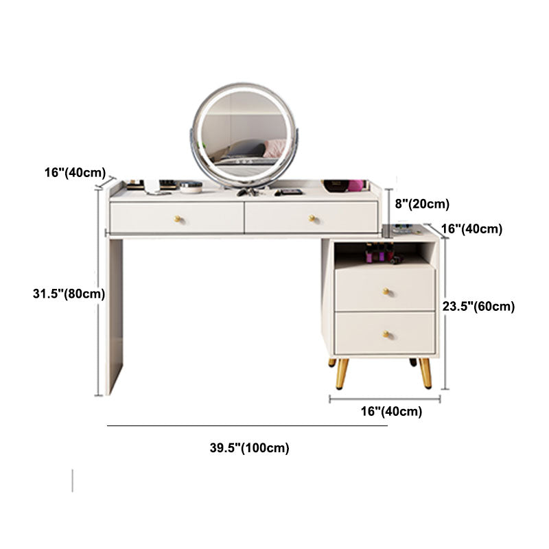 Hedendaagse ijdelheid Dressing Tabel 4 Lade houten ijdelheid bureau