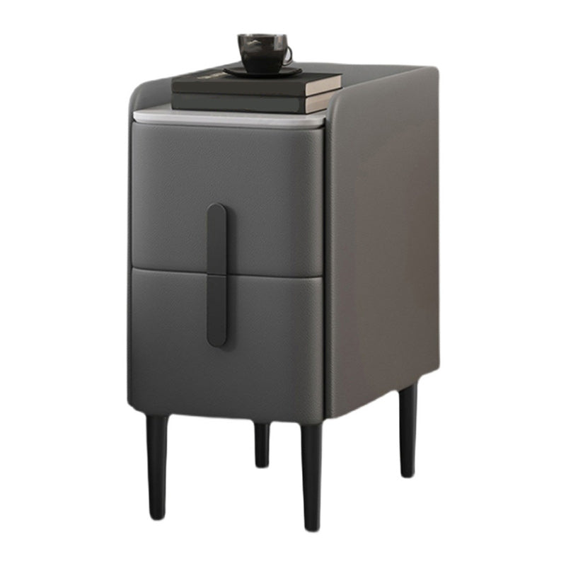 20 Zoll großer Nachttisch moderner Stein-Faux-Leder 2-Dränger-Beine inklusive Nachttisch enthalten