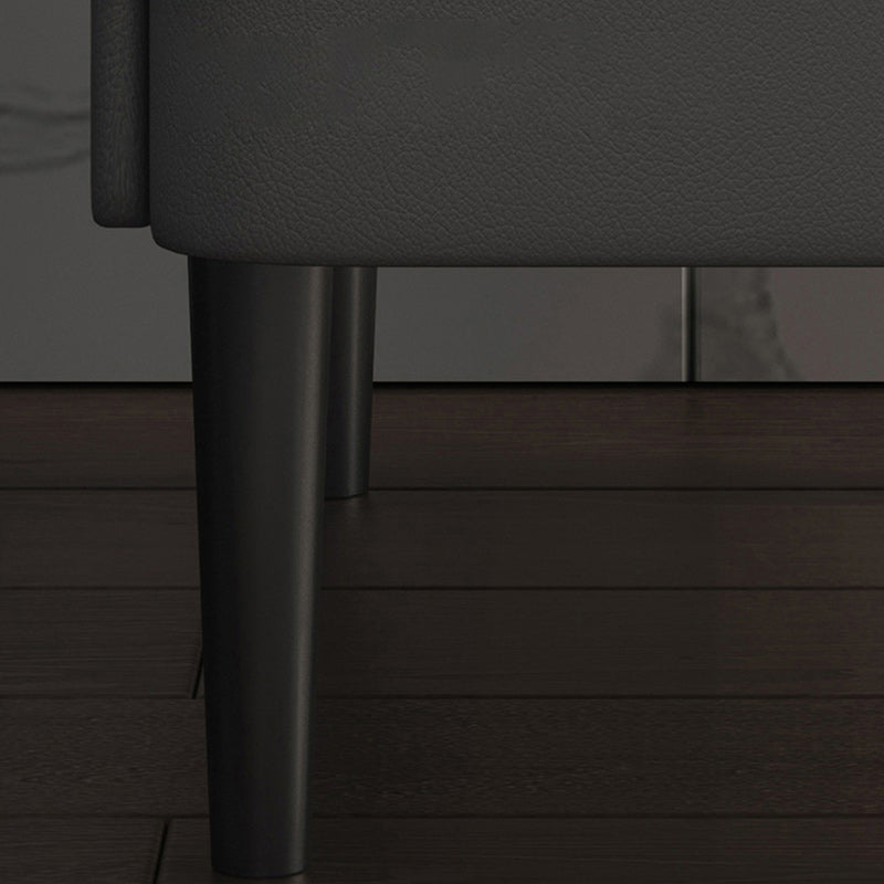 20 Zoll großer Nachttisch moderner Stein-Faux-Leder 2-Dränger-Beine inklusive Nachttisch enthalten