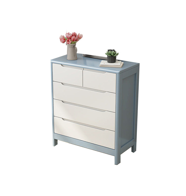 16" W Chest Rubber Wood Storage Chest Dresser with Drawers for Bedroom Light Blue-White 5 Clearhalo 'Bedroom Furniture' 'Dressers & Chests' 'dressers_chests' 'furn' 'furn_dressers_chests' 'Furniture' 5705579