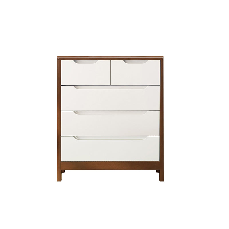 16" W Chest Rubber Wood Storage Chest Dresser with Drawers for Bedroom Walnut White 5 Clearhalo 'Bedroom Furniture' 'Dressers & Chests' 'dressers_chests' 'furn' 'furn_dressers_chests' 'Furniture' 5705582