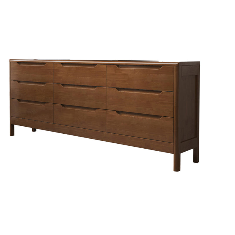 16" W Chest Rubber Wood Storage Chest Dresser with Drawers for Bedroom Walnut 9 Clearhalo 'Bedroom Furniture' 'Dressers & Chests' 'dressers_chests' 'furn' 'furn_dressers_chests' 'Furniture' 5705595