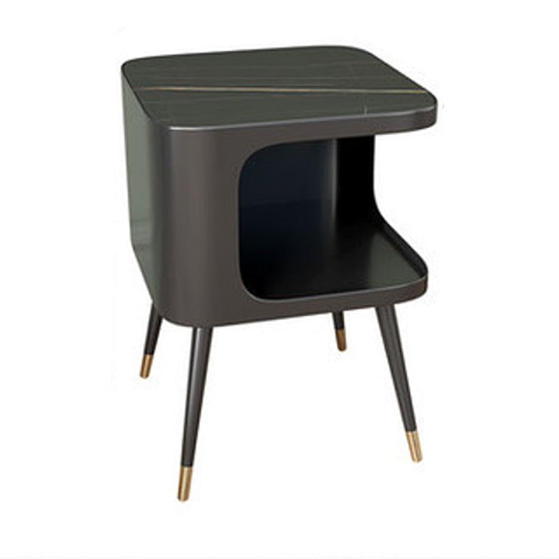 Table nause de nuit moderne de 20 pouces H ouverte en pierre supérieure Les jambes supérieures incluent la table de nuit