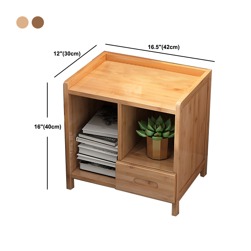 Bambus Betten Nachttisch 16 Zoll H moderner offener Aufbewahrungsnachttisch mit Beinen
