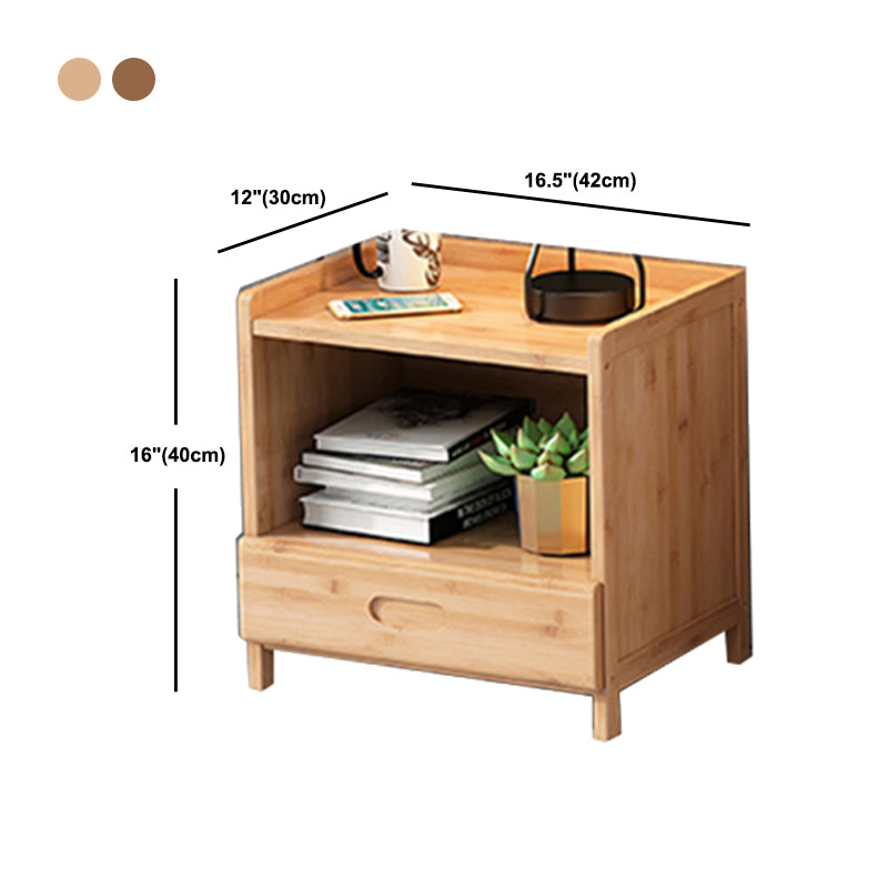Bambus Betten Nachttisch 16 Zoll H moderner offener Aufbewahrungsnachttisch mit Beinen