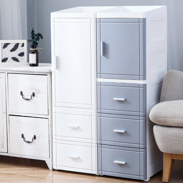 37.4" H 2/3-Drawer Nightstand 1-Door Plastic Night Table in White/Green/Grey Clearhalo 'Bedroom Furniture' 'furn' 'furn_night_stand' 'Furniture' 'night_stand' 'Nightstands' 5705653