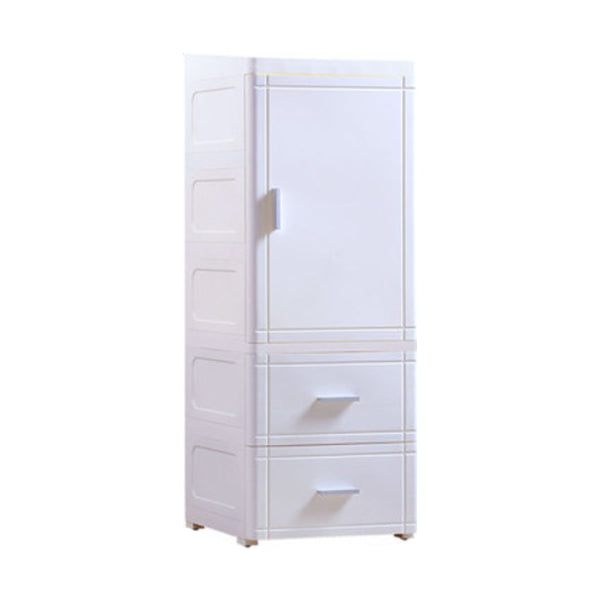 37.4" H 2/3-Drawer Nightstand 1-Door Plastic Night Table in White/Green/Grey 14"L x 16"W x 37"H White 2 Clearhalo 'Bedroom Furniture' 'furn' 'furn_night_stand' 'Furniture' 'night_stand' 'Nightstands' 5705654