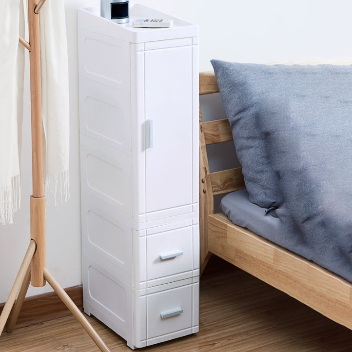 37.4" H 2/3-Drawer Nightstand 1-Door Plastic Night Table in White/Green/Grey Clearhalo 'Bedroom Furniture' 'furn' 'furn_night_stand' 'Furniture' 'night_stand' 'Nightstands' 5705656