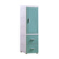 37.4" H 2/3-Drawer Nightstand 1-Door Plastic Night Table in White/Green/Grey 10"L x 16"W x 37"H White-Green 2 Clearhalo 'Bedroom Furniture' 'furn' 'furn_night_stand' 'Furniture' 'night_stand' 'Nightstands' 5705660