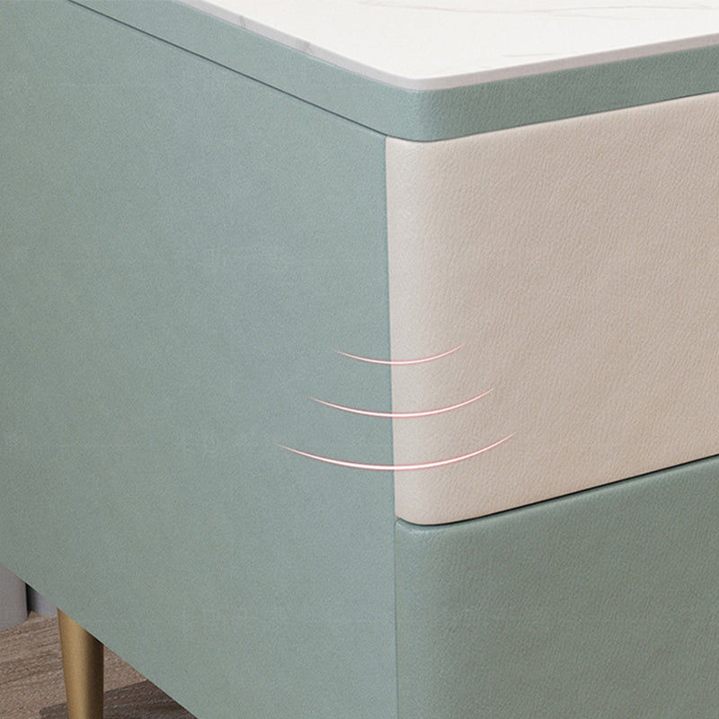 Table de nuit à 2 dessins Glam 18 pouces H Table de nuit en pierre avec jambes