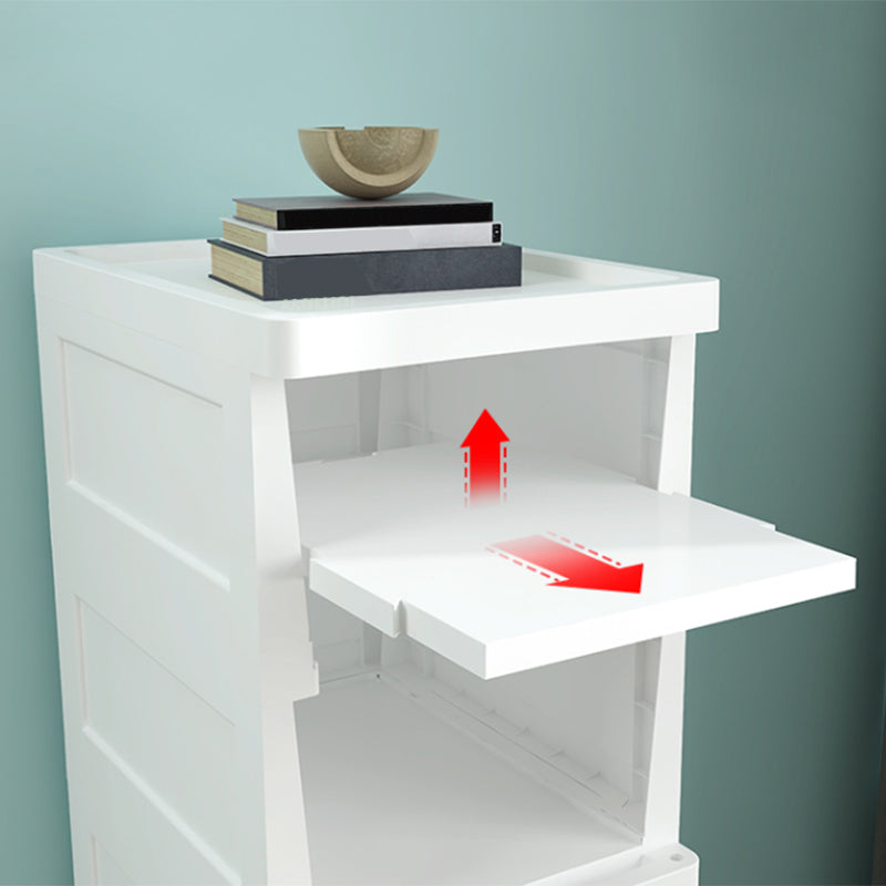 1/2-Tür-Nachttisch in Weiß/Grau/Beige 11,81 "W x 15,75" D am Nachtschrank mit Rollen