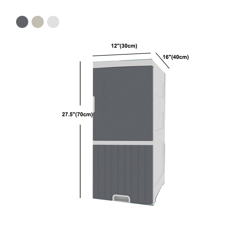 1/2-Tür-Nachttisch in Weiß/Grau/Beige 11,81 "W x 15,75" D am Nachtschrank mit Rollen