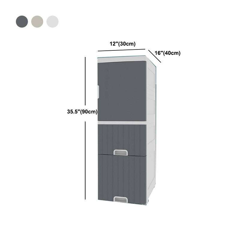 1/2-Tür-Nachttisch in Weiß/Grau/Beige 11,81 "W x 15,75" D am Nachtschrank mit Rollen