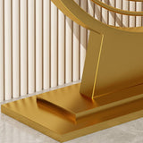 Tavolo console in ardesia glam mezza luna resistente al piedistallo di divano di divano in ferro.