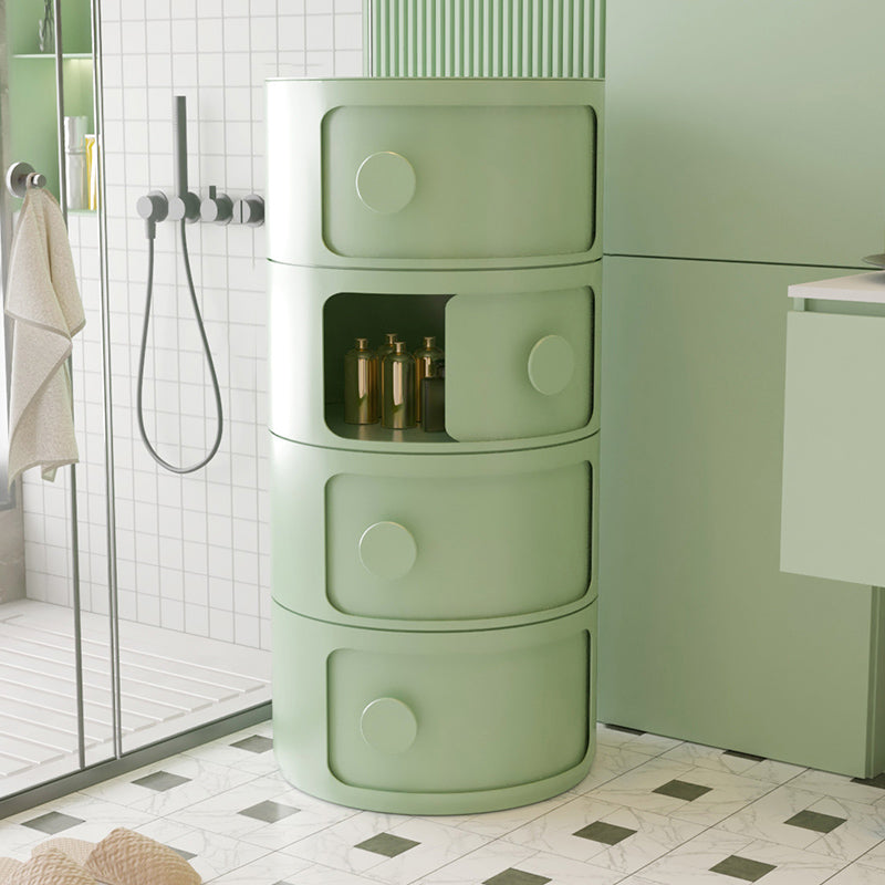 Plastic Bed Cabinet Modern Round Left Side Door Bed Nightstand 13"L x 13"W x 30"H Green Clearhalo 'Bedroom Furniture' 'furn' 'furn_night_stand' 'Furniture' 'night_stand' 'Nightstands' 5705747