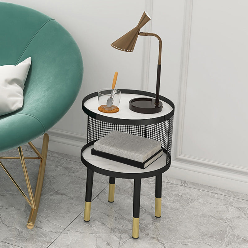 23 pouces H Nightand Tableau moderne en pierre ouverte en pierre supérieure Les jambes de nuit incluent la table de nuit