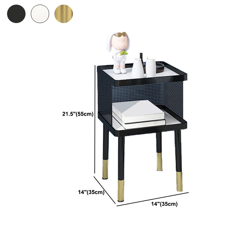 23 pouces H Nightand Tableau moderne en pierre ouverte en pierre supérieure Les jambes de nuit incluent la table de nuit