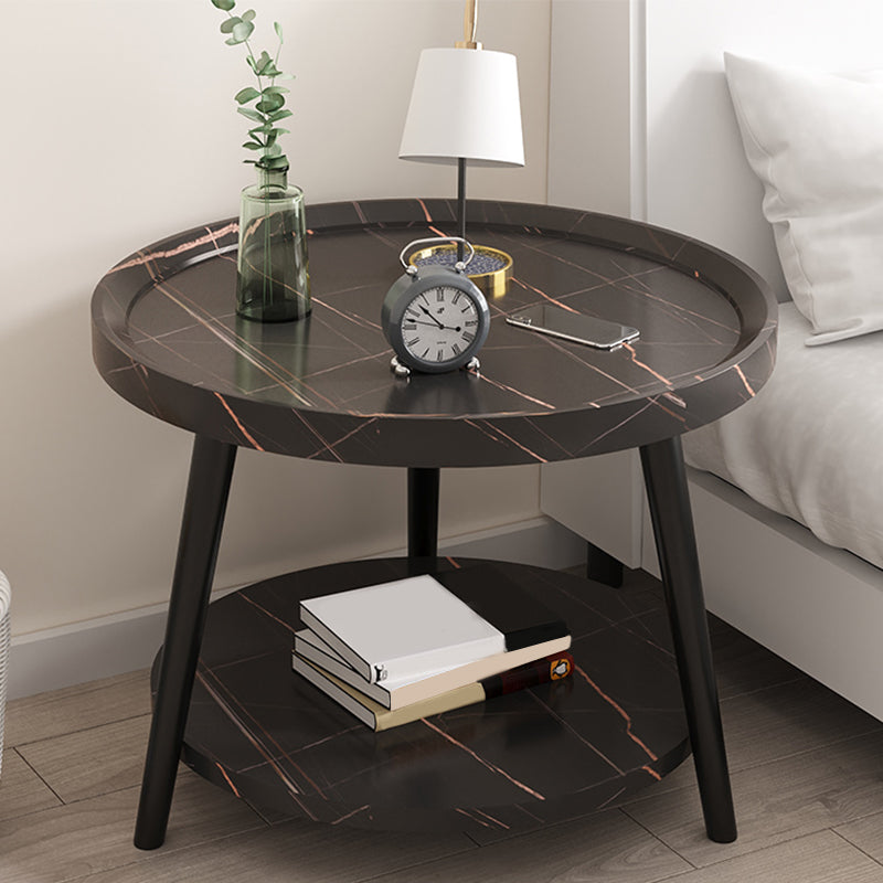 Imitatoon en bois Imitatoon Table de nuit ronde 18 pouces H table de nuit avec jambes