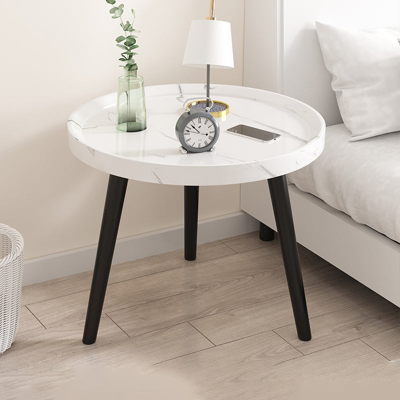 Imitatoon en bois Imitatoon Table de nuit ronde 18 pouces H table de nuit avec jambes