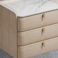 Modern Stone Top Bed Nightstand Solid Wood Faux Leather Drawer Storage Night Table Clearhalo 'Bedroom Furniture' 'furn' 'furn_night_stand' 'Furniture' 'night_stand' 'Nightstands' 5705863