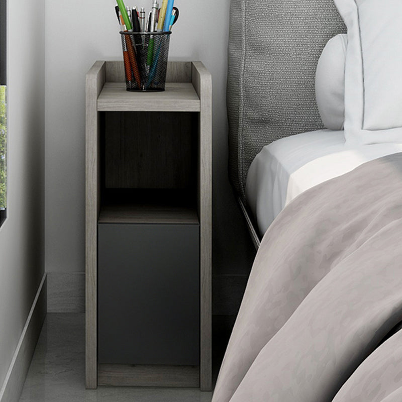 Moderne imitatie houten nachttafel open opslag 1 ladel 20 inch h nachtstandaard