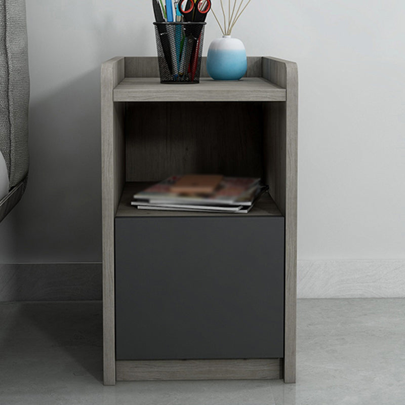 Moderne imitatie houten nachttafel open opslag 1 ladel 20 inch h nachtstandaard