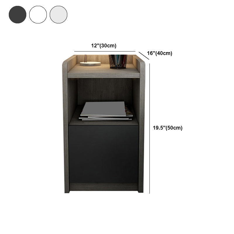 Moderne imitatie houten nachttafel open opslag 1 ladel 20 inch h nachtstandaard