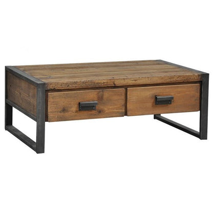 Industrial Wooden Media Console with Drawers, Brown Stand Console 39.5"L x 20"W x 16"H Clearhalo 'furn' 'furn_tv_stands_entertainment_centers' 'Furniture' 'Living Room Furniture' 'TV Stands & Entertainment Centers' 'TV Stands & Media Storage Furniture' 'tv_stands_entertainment_centers' 5705931