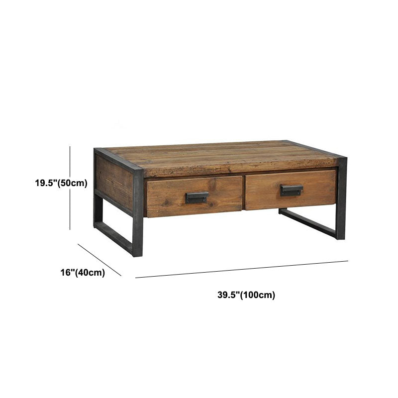 Industrial Wooden Media Console with Drawers, Brown Stand Console Clearhalo 'furn' 'furn_tv_stands_entertainment_centers' 'Furniture' 'Living Room Furniture' 'TV Stands & Entertainment Centers' 'TV Stands & Media Storage Furniture' 'tv_stands_entertainment_centers' 5705935