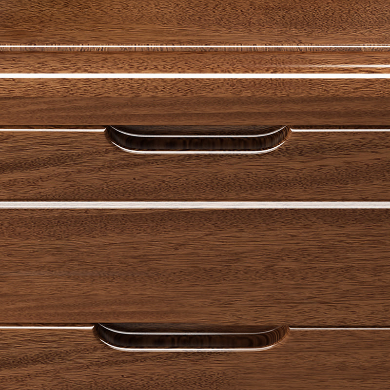 Table de nuit de nuit de nuit de 27 pouces H en bois massif moderne à 3 tirages en marron