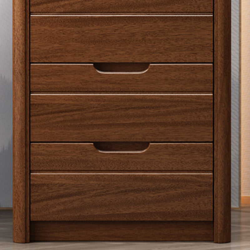 Table de nuit de nuit de nuit de 27 pouces H en bois massif moderne à 3 tirages en marron