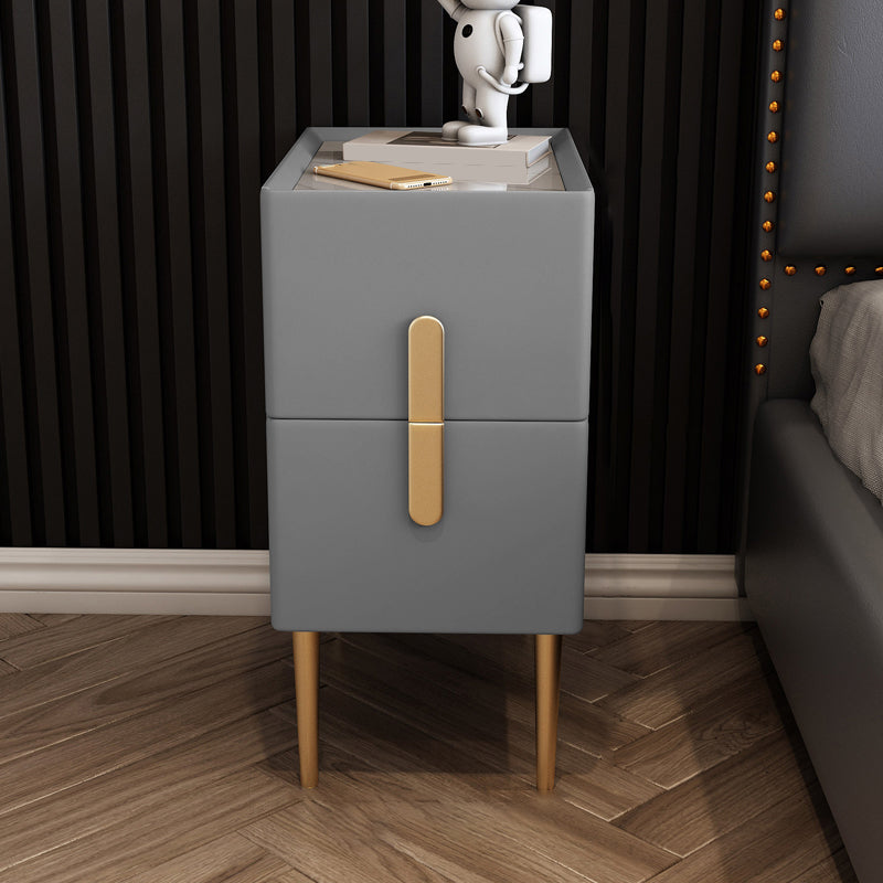 20 Zoll H-Nachttisch 2-Drawer Storage Glam Massivholz Nachttisch mit Beinen