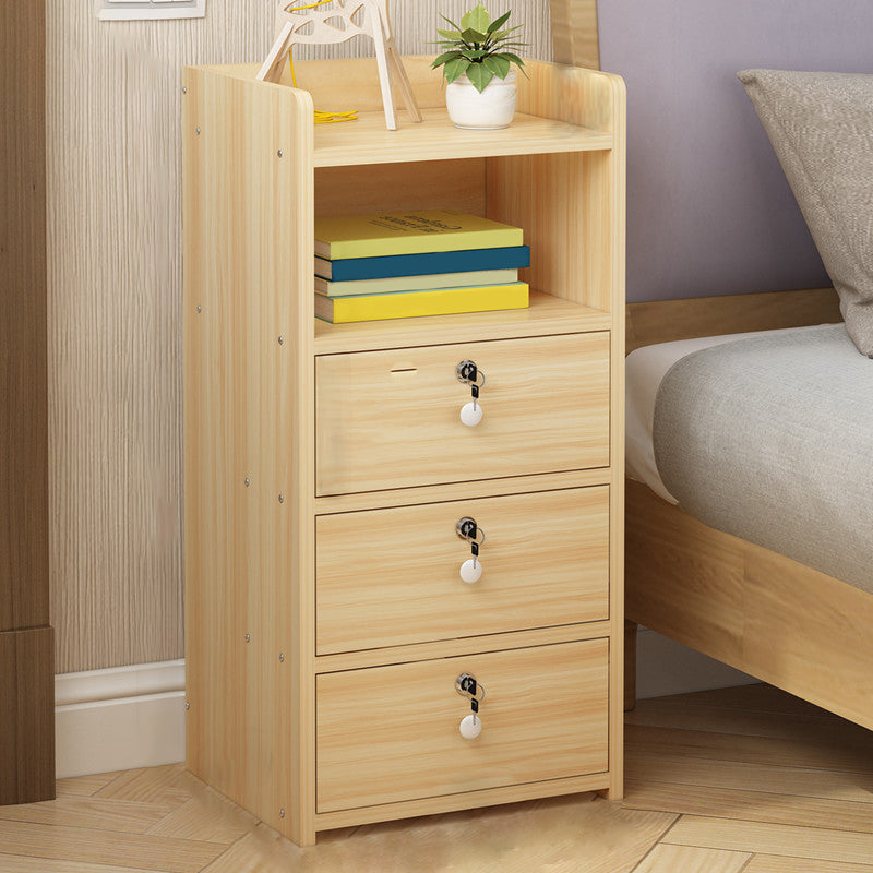 Moderne Schubladen Aufbewahrungsbett Nachttisch Nachahmung Nachttisch mit Schloss