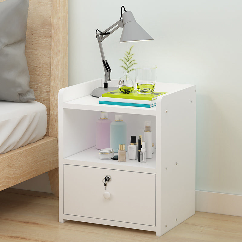 Moderne Schubladen Aufbewahrungsbett Nachttisch Nachahmung Nachttisch mit Schloss