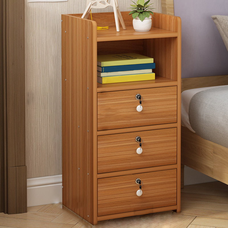 Moderne Schubladen Aufbewahrungsbett Nachttisch Nachahmung Nachttisch mit Schloss